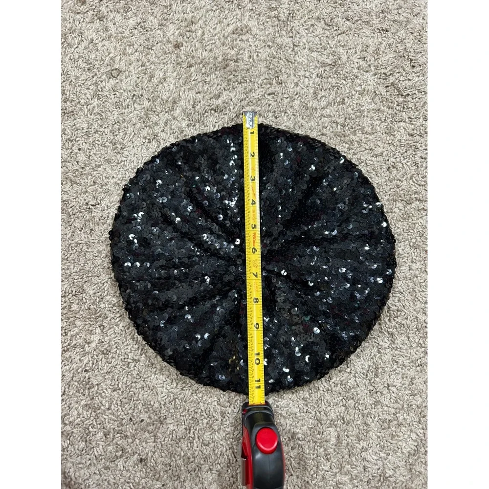 Y2K Mossimo Black Sequin Beret‎ Hat Glam Sparkly Party Fashion Accessory